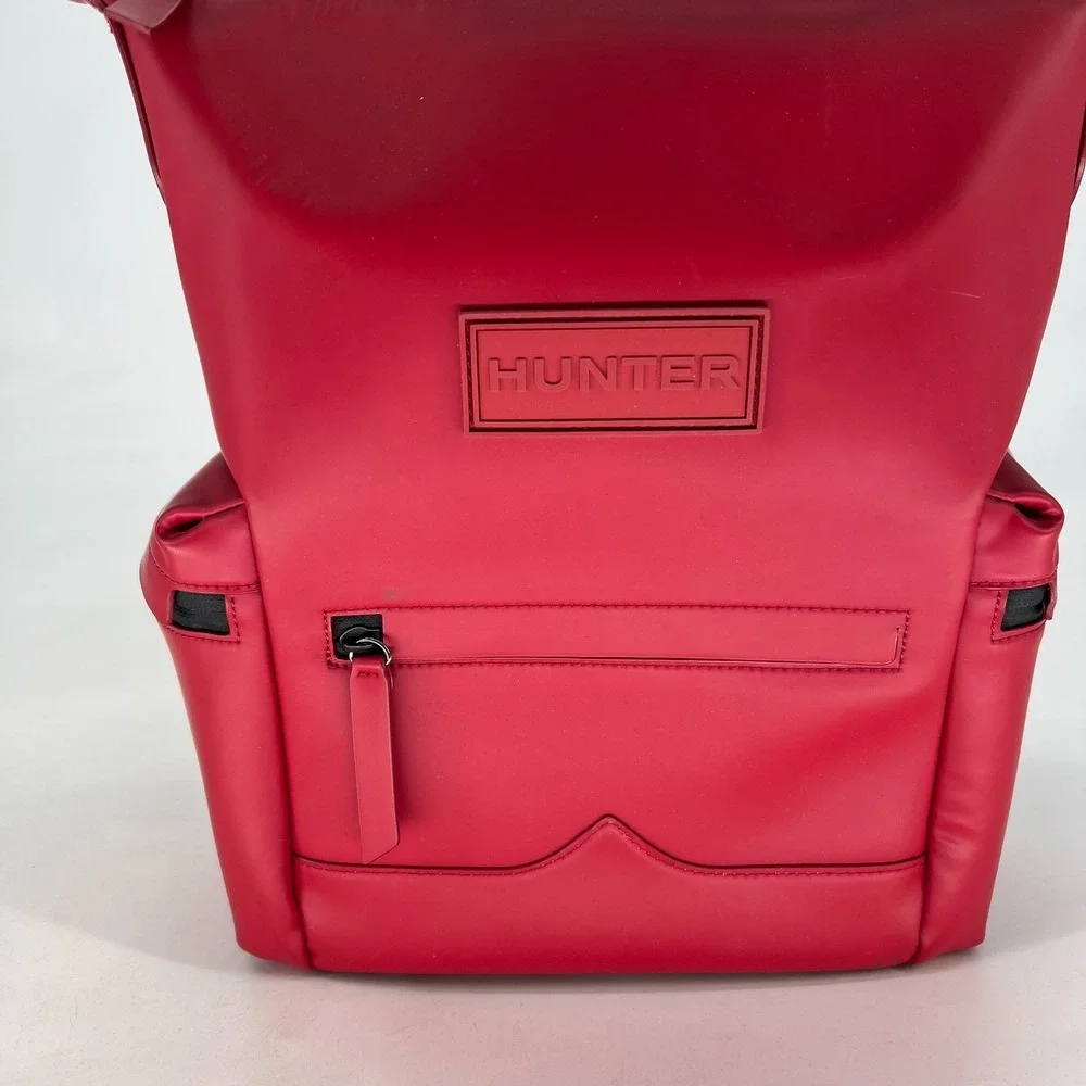 Hunter Original Top Clip Backpack Red Coated Rubberized Leather‎